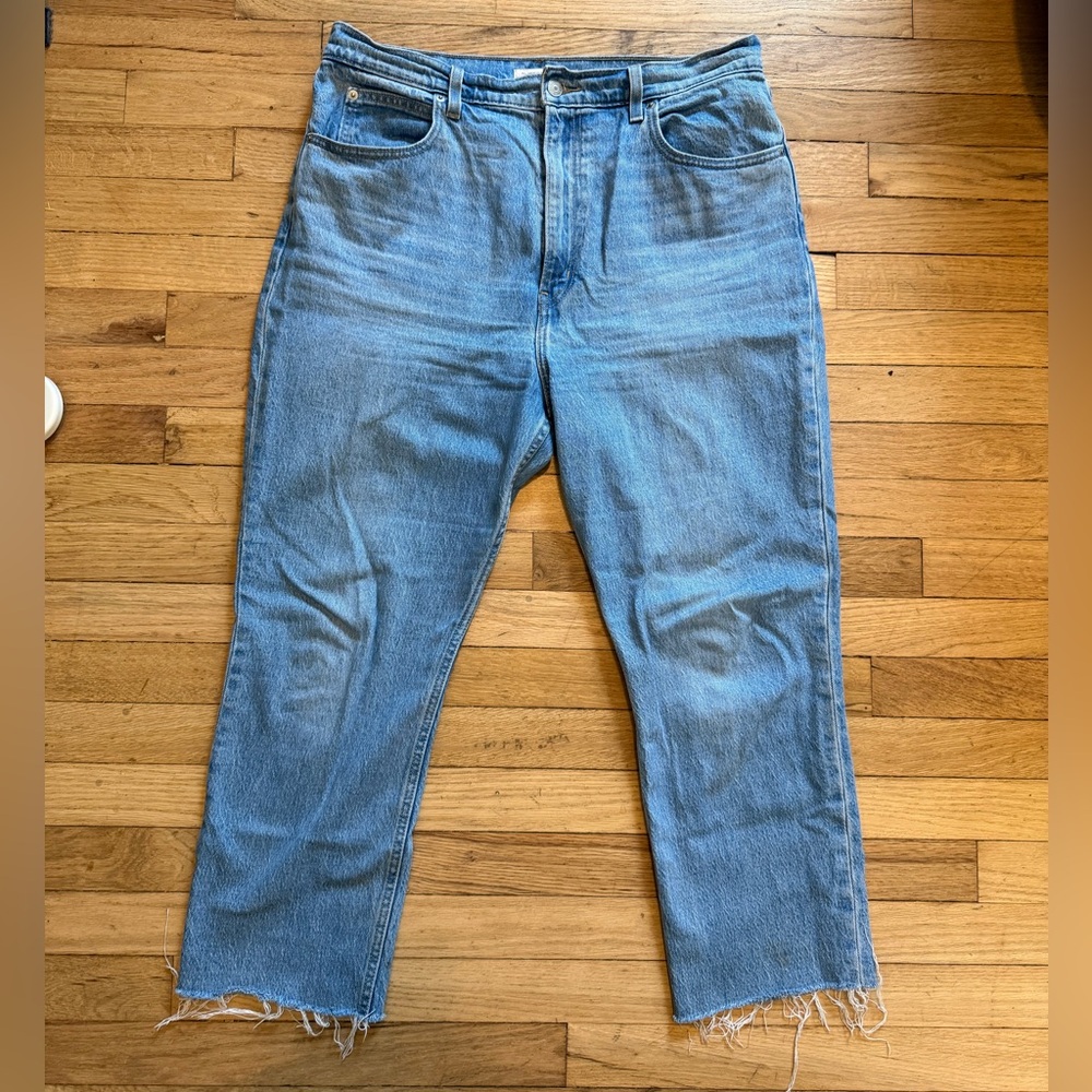 Levi's Women's 70s High Slim Straight Cropped Blue Jeans